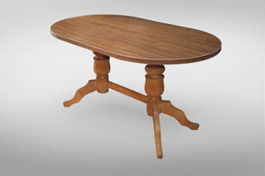 Стол обеденный Овальный на 2-м подст. толстая 1 кат. 1555 6130 орех