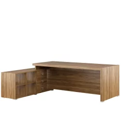 Стол письменный на опорной тумбе, левый SOL29711403 Орех