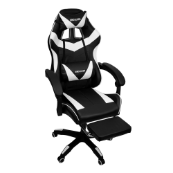 Геймерское кресло 088 цвет черный/белый с массажем 088-black-white-mass