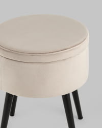 Пуф Клайс с ящиком велюр Светло-серый