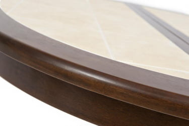 Раздвижной овальный стол CT 4257 дерево гевея/плитка, 107(145)х107х75см, Темный Дуб, плитка без рисунка