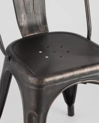 Стул TOLIX с высокой спинкой Черный патина золото