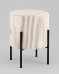 Пуф Кейси велюр рельефный молочный