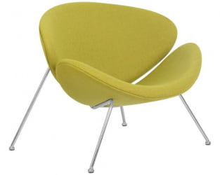 Кресло дизайнерское ДОБРИН ЕМИЛЙ (светло-зеленая ткань АФ3, хромированная сталь) 2 шт / DOBRIN EMILY AF3,