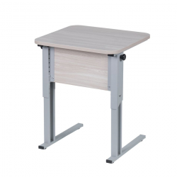 Парта одноместная рост 3-7 эргономичная Белая ЛДСП/Серая кромка/Металл Серый