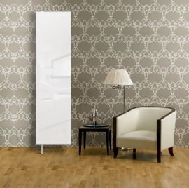 Поворотный шкаф в белом глянцевом стекле Драйв Шелф (левый) Венге