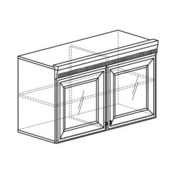 Настенный шкаф для гостиной Марлен 480 Кремовый белый Патина