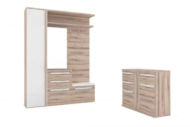Комплект мебели для прихожей Марта ЛД №5 Белый Дезира Эш