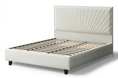 Кровать 160 на 200 Леона, 2000x1600мм, серо-белый