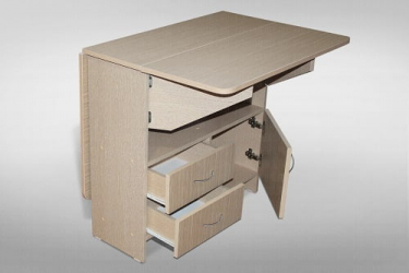 Раскладной стол с 2 ящ. в разборе 1 кат. 4137 Касабланка ЛДСП дуб выбеленный