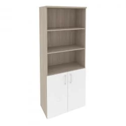 Шкаф высокий широкий (2 низких фасада ЛДСП) ONIX O.ST-1.1 Денвер Светлый/Белый