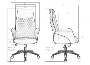 Офисное кресло для руководителей ДОБРИН ЛЕОНАРД (коричнево-бежевый) / DOBRIN LEONARD