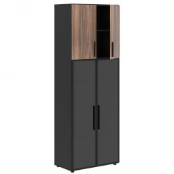 Шкаф комбинированный VELION VENEER VRHCS 80.2 Американский орех Яшма черная