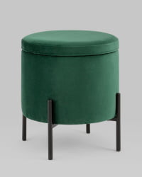 Пуф Грейс с ящиком велюр Зеленый