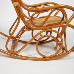 Кресло-качалка МИЛАНО (разборная) / без подушки / ротанг топ куалитй, 58кс136кс103 см, Когнаc (коньяк) / MILANO top quality, 58x136x103 Cognac
