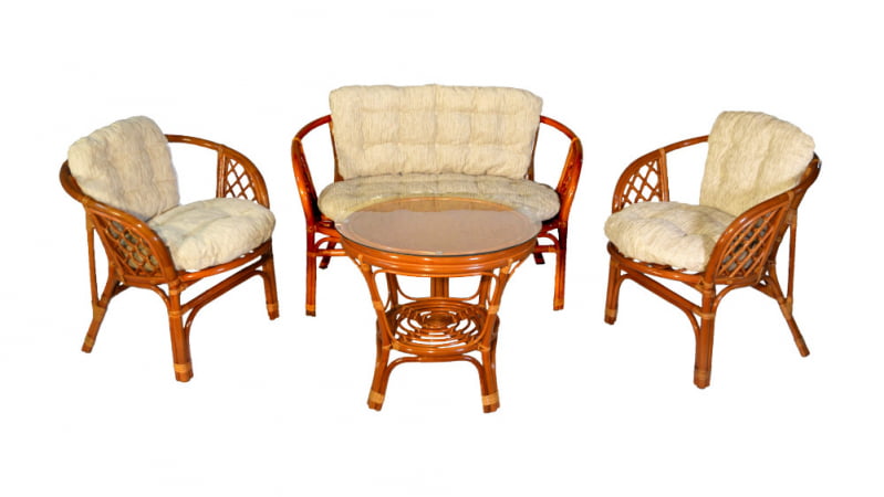 Комплект Багама с диваном, подушки светлые обычные