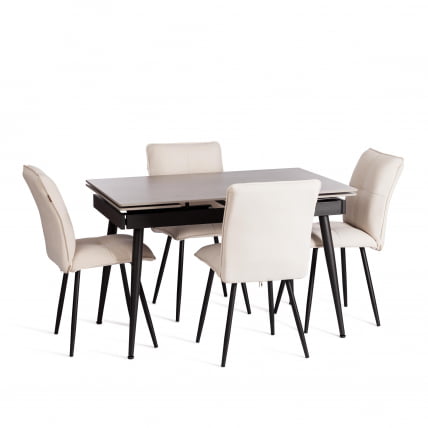 Стул обеденный Sweet LT, велюр, молочный/черный, 4, 41х55х88 см_5