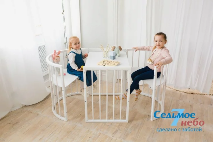 Кровать-трансформер 6-в-1 Merry Happy 01 Комплект Белая_14