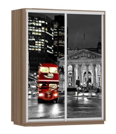 Шкаф-купе двухдверный Экспресс Дуо 1600х2400h Лондон/Ясень шимо тёмный_0