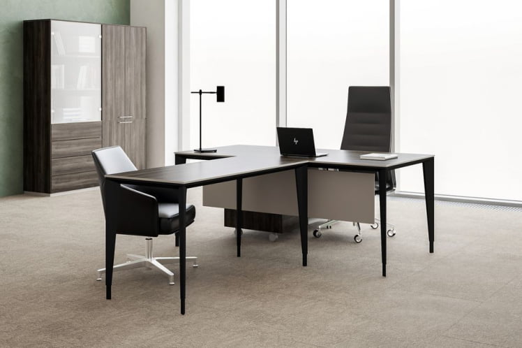 Комплект мебели для кабинета руководителя Atlas №01 Бренсон Трюфель Антрацит_0