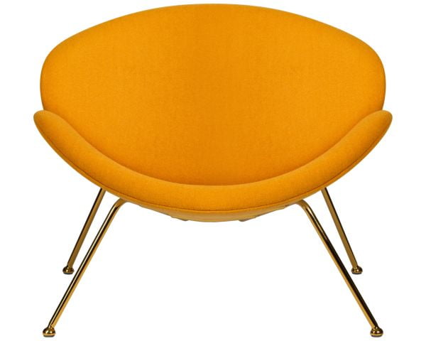 Кресло дизайнерское ДОБРИН ЕМИЛЙ (желтая ткань АФ13, золотое основание) 2 шт / DOBRIN EMILY AF13,_6