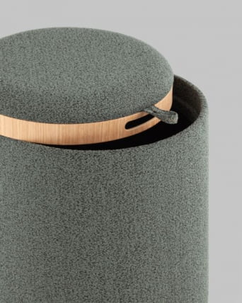 Пуф-столик с ящиком Хюгге S букле темно-серый_4