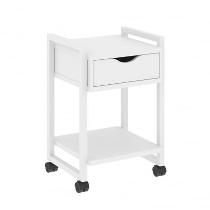 Тумба на колесных опорах с ящиком и полкой LOFT VR.L-T1.K Металл белый Белый Бриллиант_0