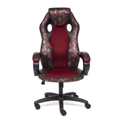 Кресло RACER GT MILITARY кож/зам/ткань, розовый/бордо, TW 13_6