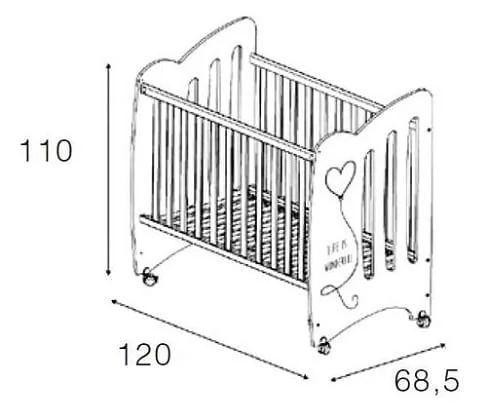 Кровать Micuna Wonderful 120x60 White/Pink_1