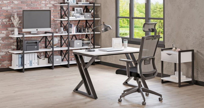 Стеллаж на регулируемых опорах - 3 полки LOFT VR.L-MST.O-3.8 Металл черный Белый Бриллиант_1