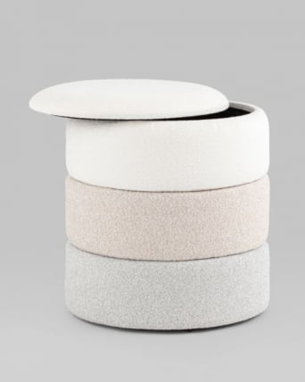 Пуф с ящиком Hive XS букле бежевый_4