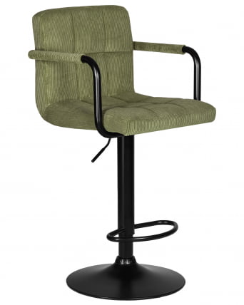 Стул барный DOBRIN KRUGER ARM BLACK (зеленый вельвет (LAR-E2041-7))_1