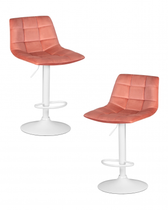 Стул барный DOBRIN TAILOR WHITE (пудрово-розовый велюр (MJ9-32)) 2 шт_0
