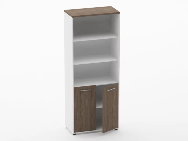 Шкаф 4 широкий верх открытый, низ закрытый Deka 10.19.111 Дуб Верцаска/Белый_1