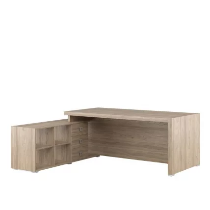 Стол письменный на опорной тумбе, левый SOL29711201 Вяз_0