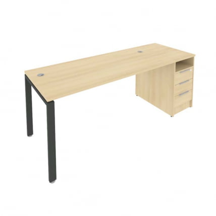 Рабочая станция с опорной тумбой Metal System Б.РС-СТП -1.4 Акация/Антрацит_0