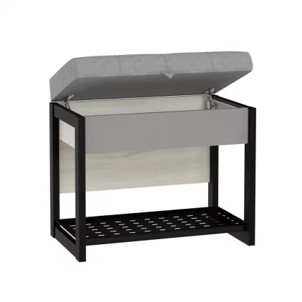 Вешалка с банкеткой Техно ЛД 02 Дуб Крафт Белый Черный_6