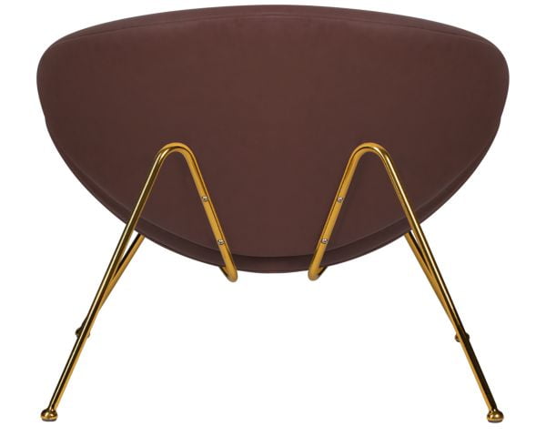 Кресло дизайнерское ДОБРИН ЕМИЛЙ (коричневый винил ЙП5, золотое основание) 2 шт / DOBRIN EMILY YP5,_5