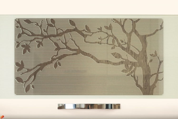 Шкаф-витрина кухонный (с системой плавного закрывания) Графит 74.09.2 Сосна Астрид /Ваниль_2