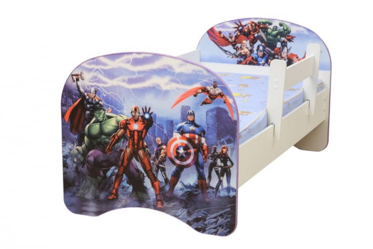 Кровать детская с фотопечатью без ящика 800*1600 Супергерои_0