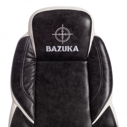 Кресло BAZUKA кож/зам, серый/белый , 2TONE/2TONE перф/36-01_6