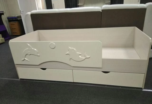 Детская кровать Алиса КР 813 Ваниль глянец-Дуб Белфорд_3