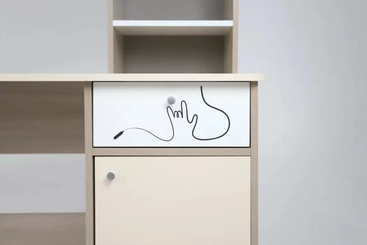 Стол компьютерный Котофей Ясень шимо светлый Вайс Белый_9