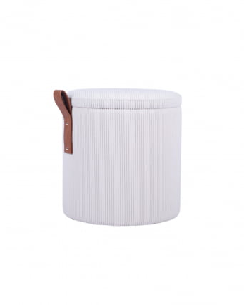 Пуф Руни XS с ящиком вельвет белый_0