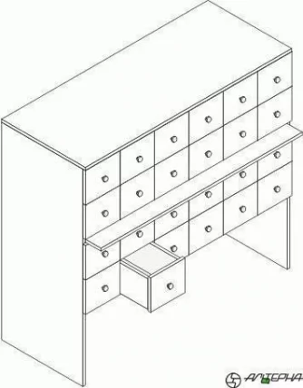 Шкаф картотечный 3-секционный АЛц.ЩдК-36_2
