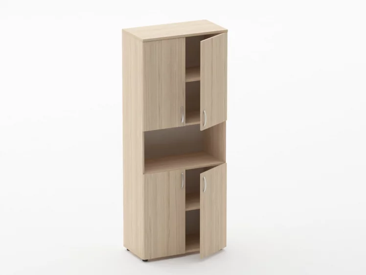 Шкаф высокий закрытый с нишей Glassy 6.19.111 Дуб молочный_1