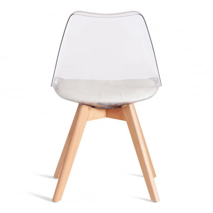 Стул TULIP (mod. 73-1) дерево/пластик/экокожа, 47,5x55x80 см, Прозрачный (Transparent)_3