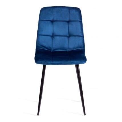 Стул CHILLY (mod. JSC-220) Велюр/металл , 44,5х52,5х88 см, Blue (синий) HLR64 / черный_4