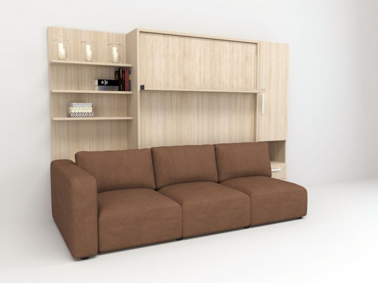 Шкаф-диван-кровать Смарт 1 левый 3-в-1 1400 Венге_0