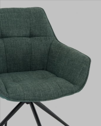 Кресло вращающееся Кимберли рогожка/замша зеленый_5